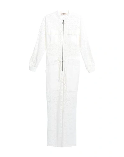 Shop Twinset Woman Jumpsuit Ivory Size 8 Polyamide, Viscose, Cotton, Linen In White