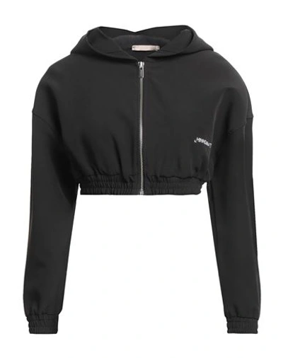 Shop Hinnominate Woman Sweatshirt Black Size Xxs Polyester, Elastane