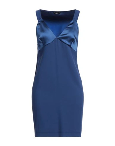 Shop Carla G. Woman Mini Dress Blue Size 6 Acetate, Viscose, Elastane