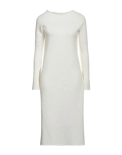 Shop Jucca Woman Midi Dress Ivory Size S Cashmere In White