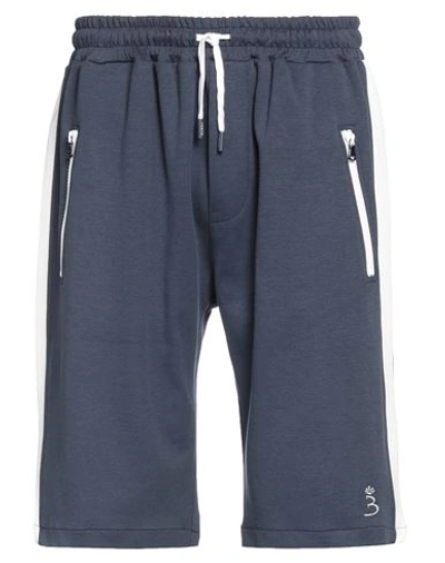 Shop Barba Napoli Man Shorts & Bermuda Shorts Navy Blue Size 40 Cotton, Polyamide
