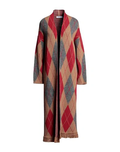 Shop Kaos Woman Cardigan Camel Size M Acrylic, Wool, Viscose, Polyester, Alpaca Wool In Beige