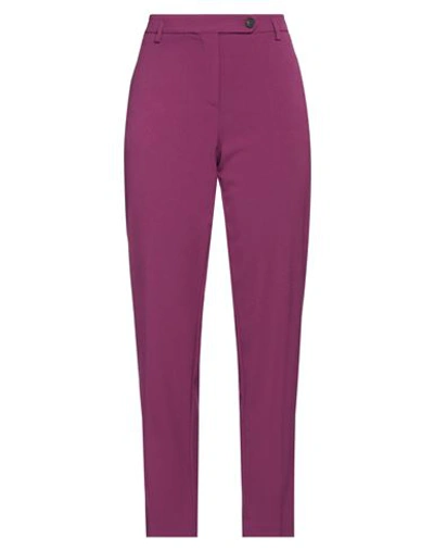Shop Kaos Woman Pants Mauve Size 8 Polyester, Viscose, Elastane In Purple