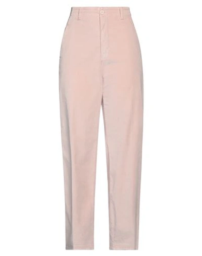 Shop European Culture Woman Pants Light Pink Size S Cotton, Modal, Elastane