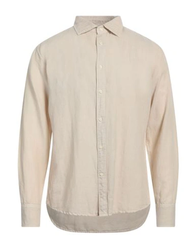 Shop Deperlu Man Shirt Beige Size Xl Linen, Cotton