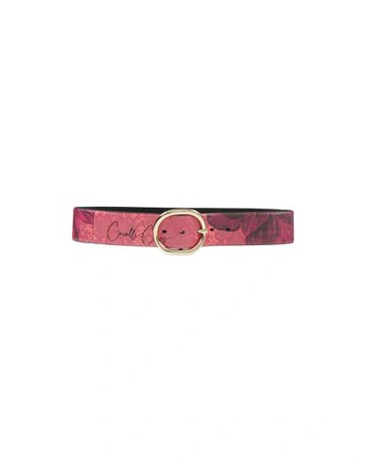 Shop Cavalli Class Woman Belt Fuchsia Size S Calfskin In Pink