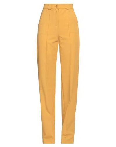 Shop Patrizia Pepe Woman Pants Ocher Size 8 Polyester, Viscose, Elastane In Yellow