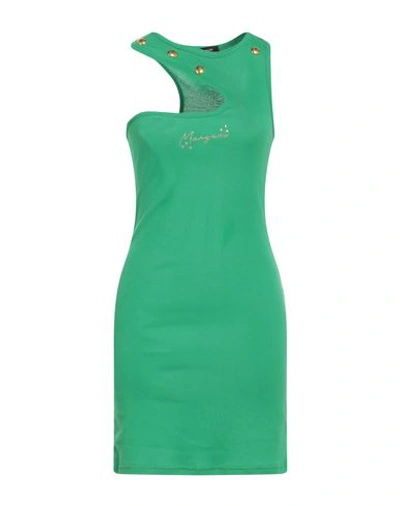 Mangano Woman Short Dress Green Size L Cotton In Green