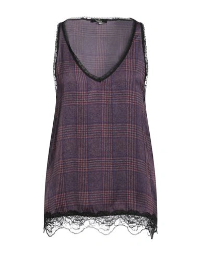 Mason's Woman Top Purple Size 6 Viscose In Purple