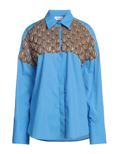 Shop Aviu Aviù Woman Shirt Azure Size 4 Polyester, Cotton, Polyamide In Blue