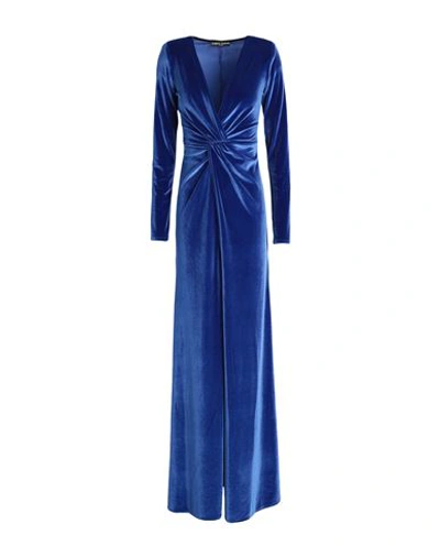 Shop Alberto Audenino Woman Maxi Dress Blue Size M Polyester, Elastane