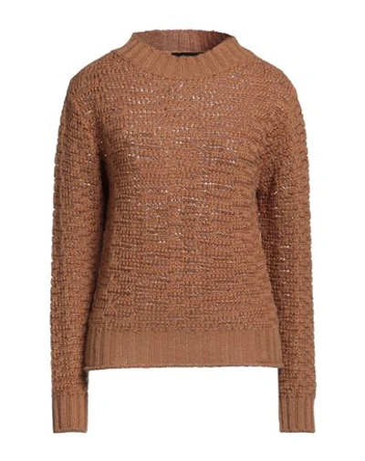 ALPHA STUDIO ALPHA STUDIO WOMAN SWEATER CAMEL SIZE 6 RECYCLED POLYAMIDE, WOOL, MOHAIR WOOL, MERINO WOOL 