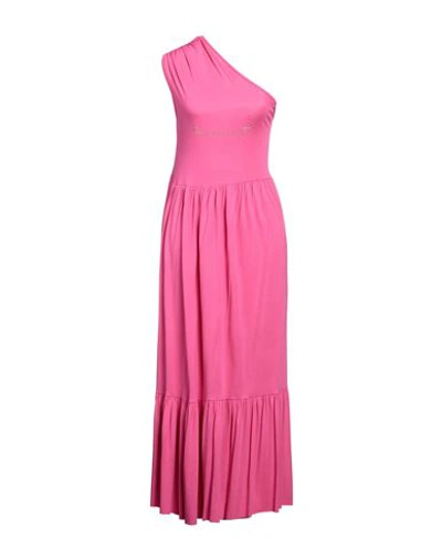 Shop Mangano Woman Maxi Dress Fuchsia Size L Cotton In Pink