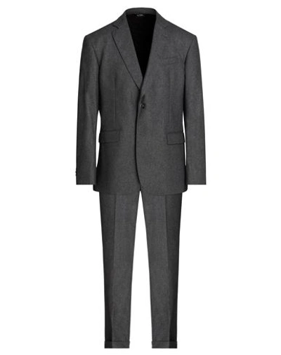 Shop Bottega Martinese Man Suit Steel Grey Size 44 Virgin Wool