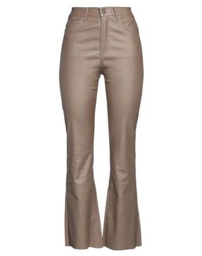 Federica Tosi Woman Pants Khaki Size 29 Viscose, Polyamide, Polyester, Elastane In Beige