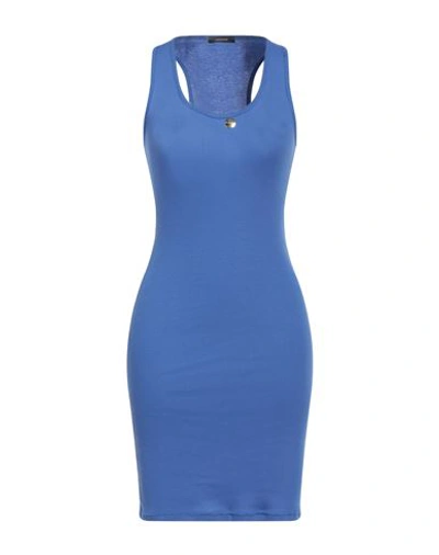 Mangano Woman Short Dress Pastel Blue Size 8 Cotton In Blue
