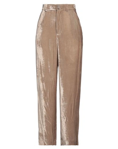 Shop Gentryportofino Woman Pants Khaki Size 12 Viscose, Silk In Beige