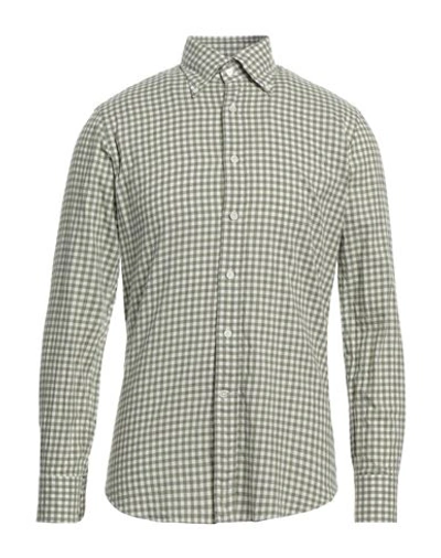 Shop Alessandro Gherardi Man Shirt Military Green Size 15 ½ Cotton