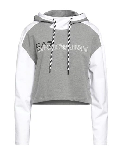 Shop Ea7 Woman Sweatshirt Grey Size Xl Polyester, Cotton, Elastane