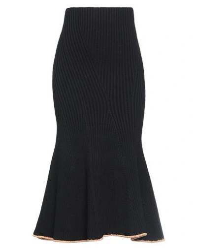 Shop Moncler 2  1952 Woman Midi Skirt Black Size S Cotton, Polyamide, Elastane