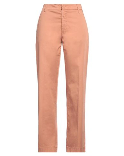 Shop Dondup Woman Pants Apricot Size 4 Cotton, Elastane In Orange