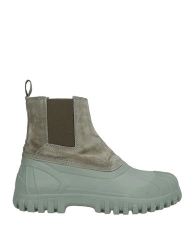 Diemme Woman Ankle Boots Military Green Size 7 Leather, Rubber In Green