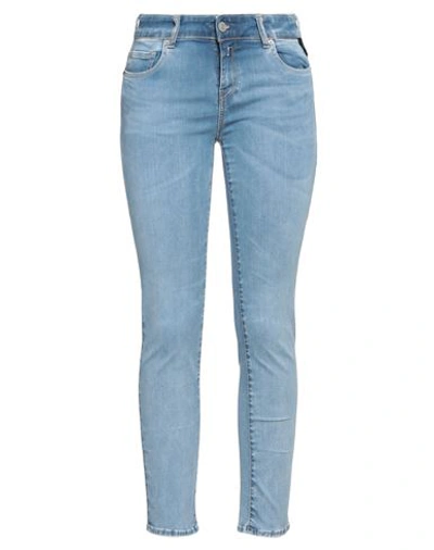 Replay Woman Denim Pants Blue Size 28w-32l Cotton, Polyester, Elastane In Blue