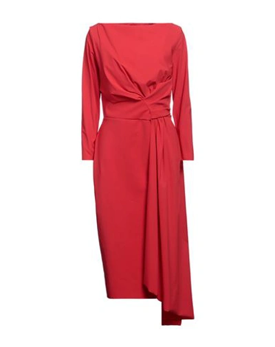 Shop Chiara Boni La Petite Robe Woman Midi Dress Red Size 14 Polyamide, Elastane