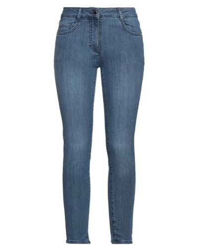 Pennyblack Woman Denim Pants Blue Size 12 Cotton, Polyester, Elastane In Blue