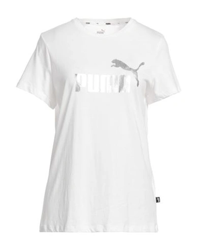 Puma Woman T-shirt White Size L Cotton In White