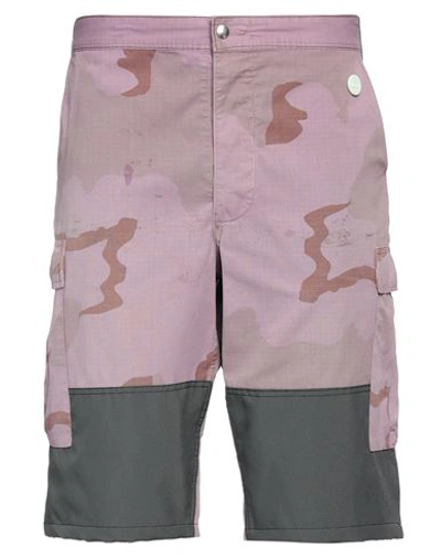 Shop Oamc Re:work Man Shorts & Bermuda Shorts Mauve Size Xl Polyamide, Cotton, Polyester In Purple