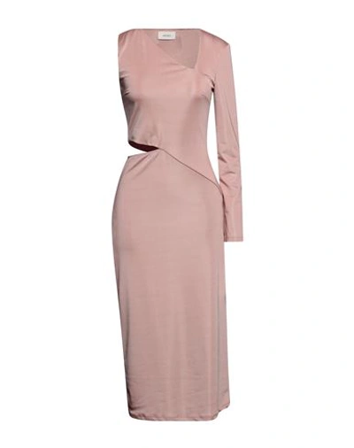 Shop Vicolo Woman Midi Dress Pastel Pink Size M Polyester, Elastane