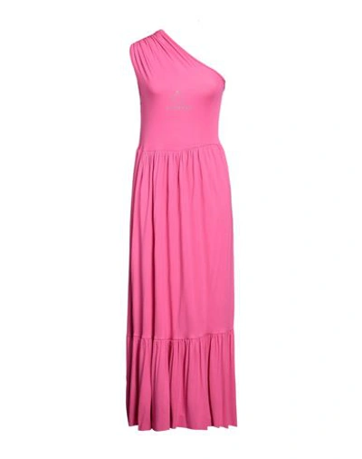 Shop Mangano Woman Maxi Dress Fuchsia Size L Cotton In Pink