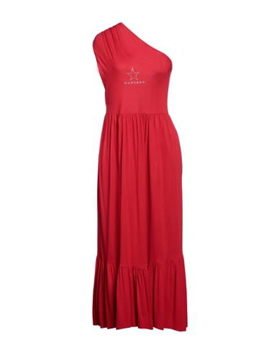 Shop Mangano Woman Maxi Dress Red Size M Cotton