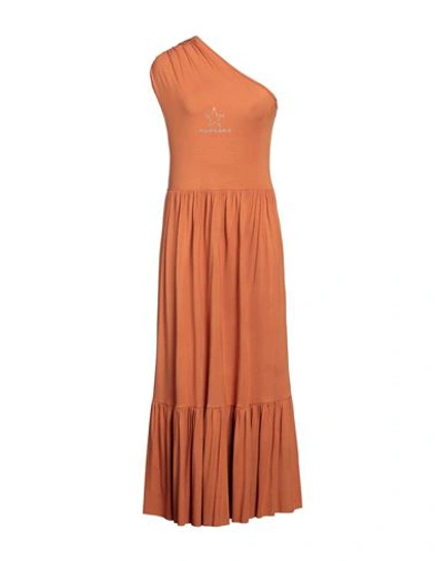 Shop Mangano Woman Maxi Dress Rust Size L Cotton In Red
