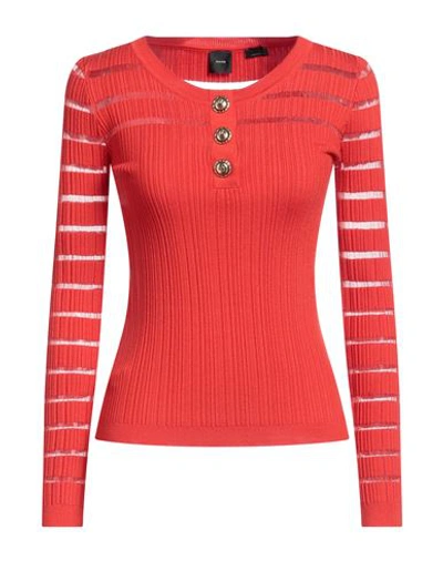 Pinko Woman Sweater Tomato Red Size L Acrylic, Lyocell, Wool, Polyamide In Tomato Red