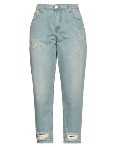 Federica Tosi Woman Denim Pants Blue Size 32 Cotton In Blue