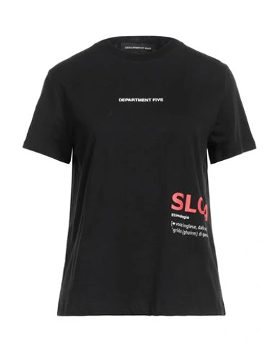 Shop Department 5 Woman T-shirt Black Size S Cotton