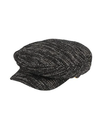 Shop Elisabetta Franchi Woman Hat Black Size 6 ⅞ Cotton, Acrylic, Polyester