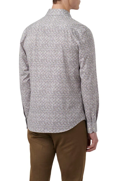Shop Bugatchi Ooohcotton® James Geo Print Button-up Shirt In Lavender