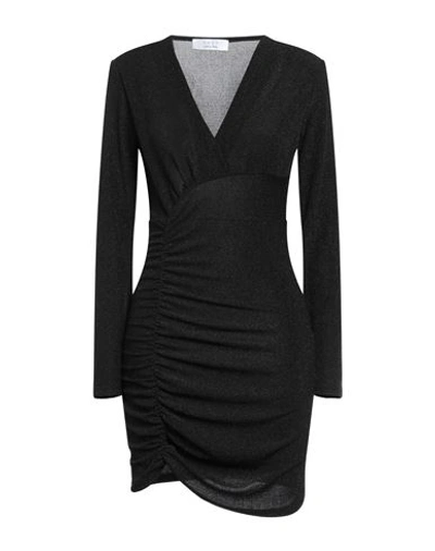 Shop Kaos Woman Mini Dress Black Size M Polyamide, Metal, Elastane
