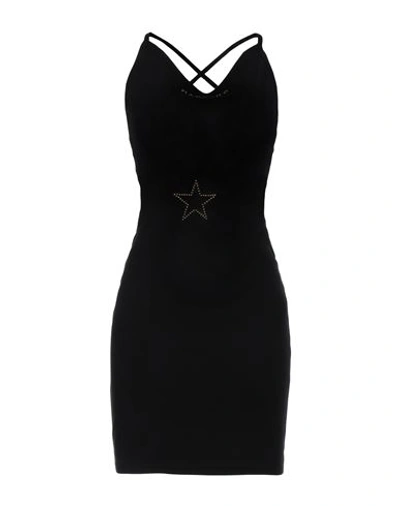 Mangano Woman Short Dress Black Size 8 Cotton In Black