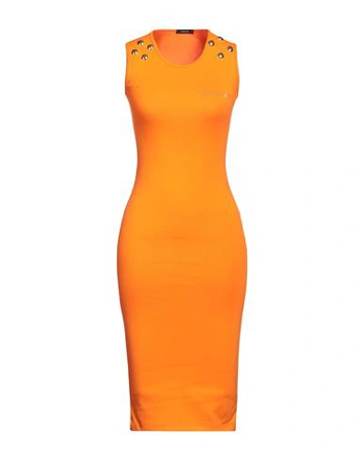 Shop Mangano Woman Midi Dress Orange Size 8 Cotton