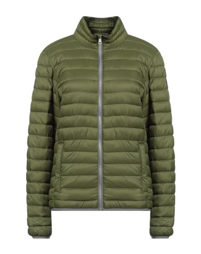 Mixture Woman Down Jacket Military Green Size S Polyamide In Green