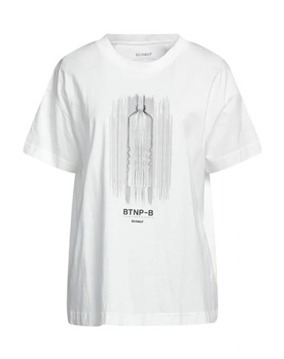 Shop Ecoalf Woman T-shirt Off White Size L Organic Cotton
