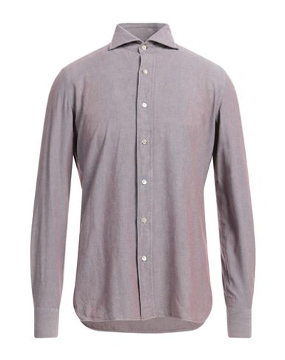 Shop Luigi Borrelli Napoli Man Shirt Mauve Size 15 ½ Cotton In Purple