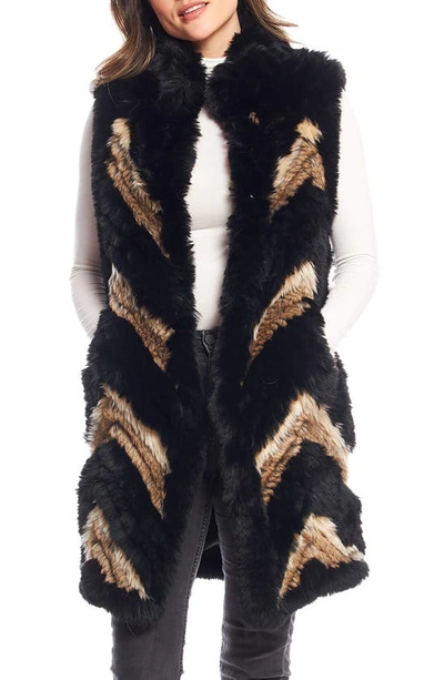 Shop Donna Salyers Fabulous-furs Kayce Faux Fur Vest In Multi Black
