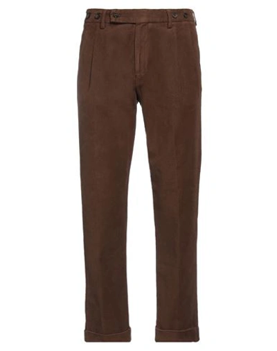 Shop Berwich Man Pants Brown Size 32 Cotton, Elastane