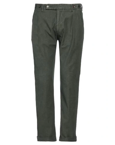 Shop Berwich Man Pants Green Size 34 Cotton, Elastane