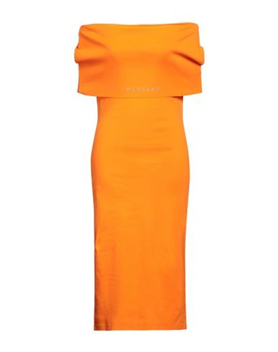 Shop Mangano Woman Midi Dress Orange Size 6 Cotton